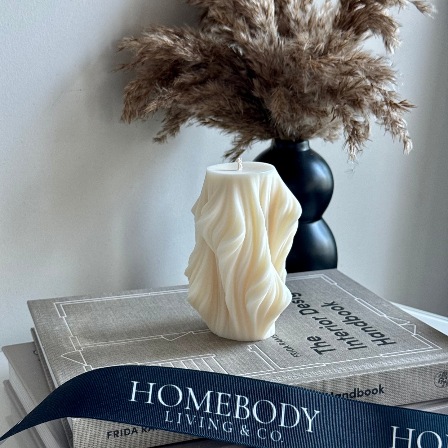 Cascade Pillar Sculptural Candle – Draped Elegance Design