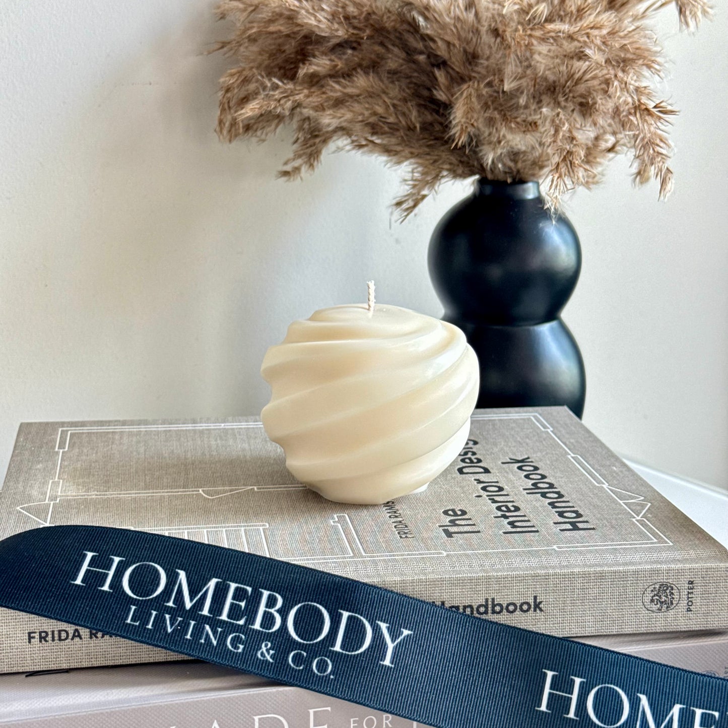 Halo Sphere Sculptural Candle - Modern Spiral Design